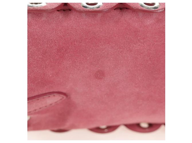 Borsa a tracolla Miu Miu Suede Pink Silver Auth 204837A Argento Rosa - vista 4