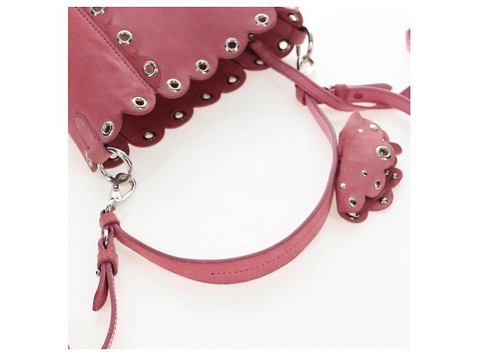 Borsa a tracolla Miu Miu Suede Pink Silver Auth 204837A Argento Rosa - vista 8