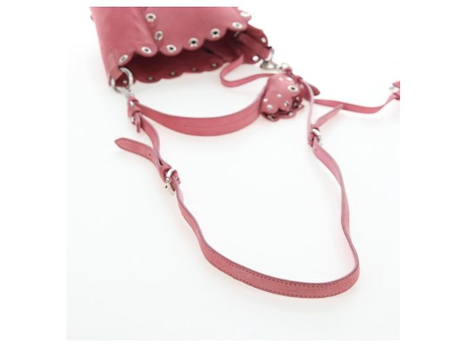Borsa a tracolla Miu Miu Suede Pink Silver Auth 204837A Argento Rosa - vista 9