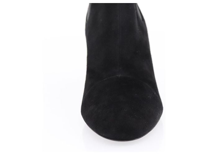 LOUIS VUITTON Botines de Gamuza 37 Negro LV Auth 204943M - vista 6