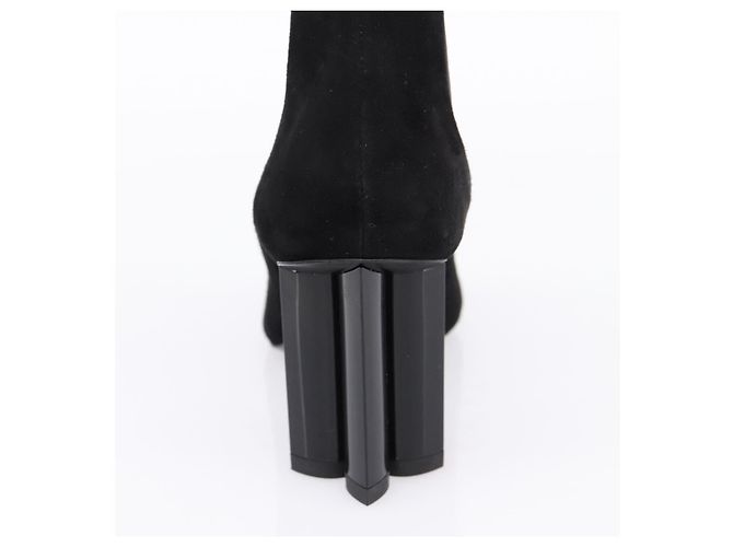 LOUIS VUITTON Botines de Gamuza 37 Negro LV Auth 204943M - vista 7