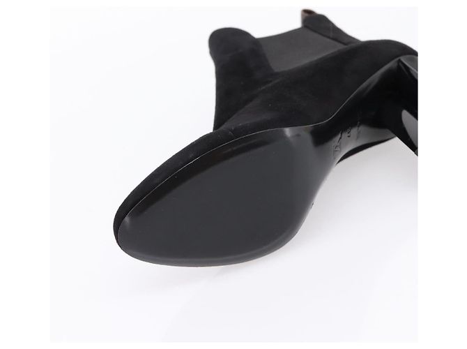 LOUIS VUITTON Botines de Gamuza 37 Negro LV Auth 204943M - vista 8