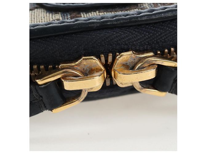 Borsetta a tracolla per telefono Christian Dior Oblique Jacquard Navy Gold Auth ar14186V Blu navy - vista 19