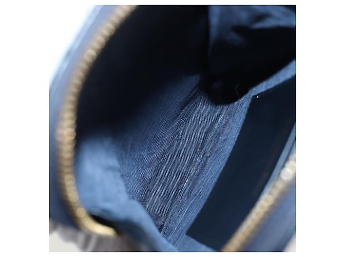 Borsetta a tracolla per telefono Christian Dior Oblique Jacquard Navy Gold Auth ar14186V Blu navy - vista 22