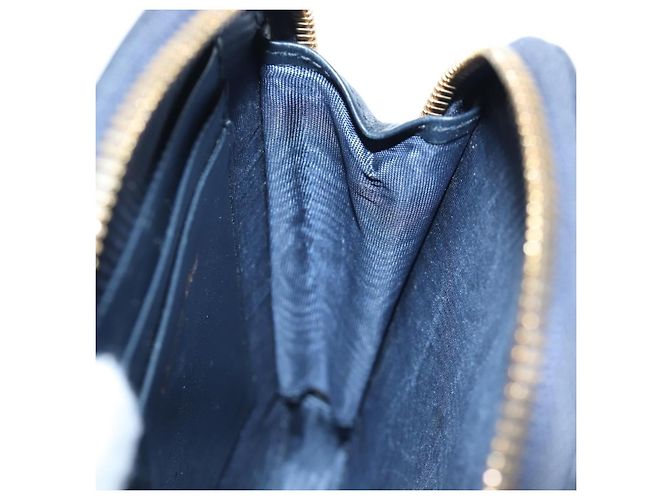 Borsetta a tracolla per telefono Christian Dior Oblique Jacquard Navy Gold Auth ar14186V Blu navy - vista 24