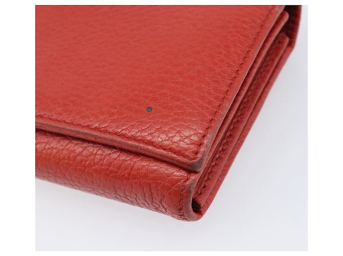 Portafoglio GUCCI in pelle rosso e oro 354498 Auth bs37289 D'oro - vista 14
