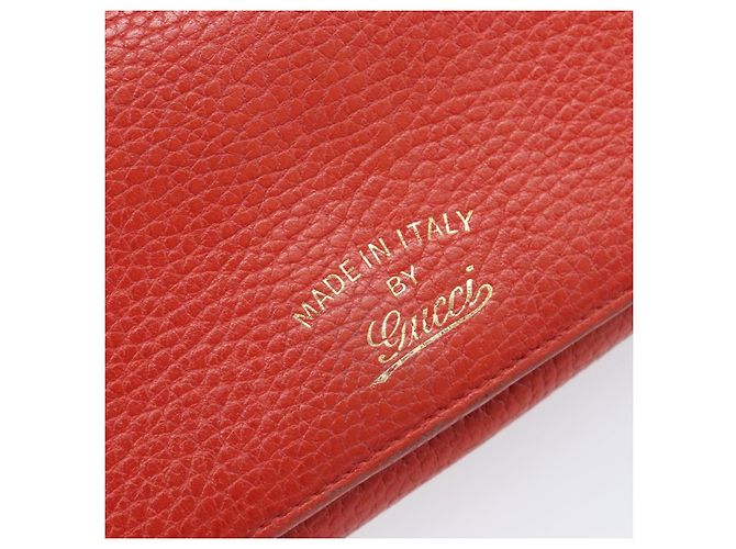 Portafoglio GUCCI in pelle rosso e oro 354498 Auth bs37289 D'oro - vista 19