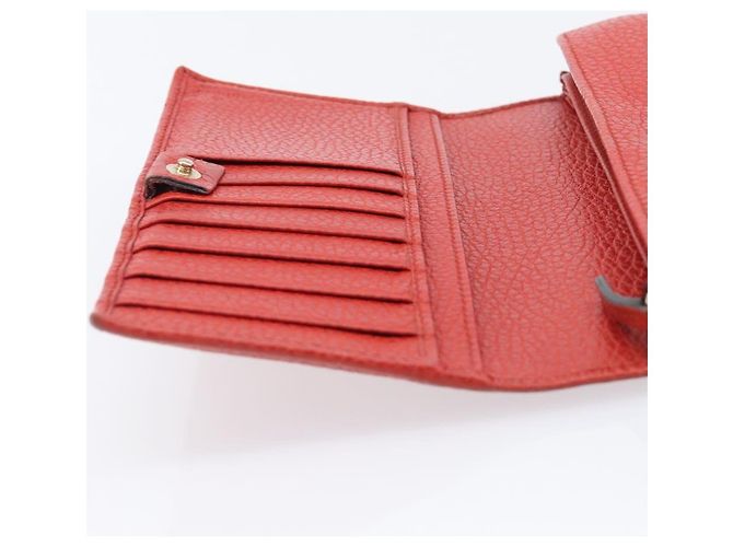 Portafoglio GUCCI in pelle rosso e oro 354498 Auth bs37289 D'oro - vista 20