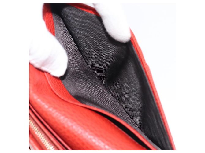 Portafoglio GUCCI in pelle rosso e oro 354498 Auth bs37289 D'oro - vista 22