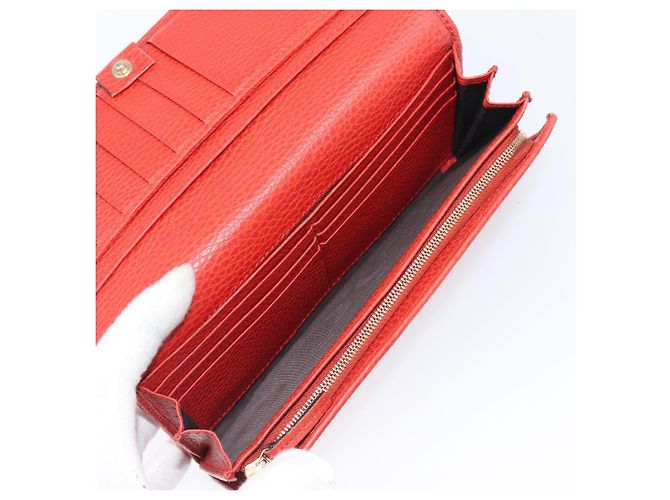 Portafoglio GUCCI in pelle rosso e oro 354498 Auth bs37289 D'oro - vista 23