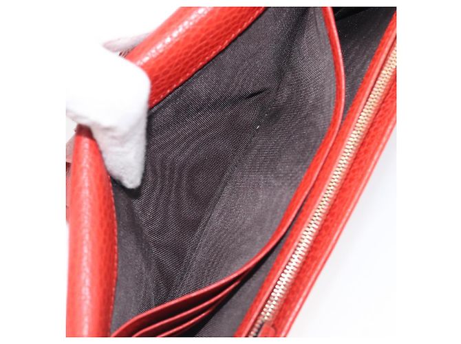 Portafoglio GUCCI in pelle rosso e oro 354498 Auth bs37289 D'oro - vista 24