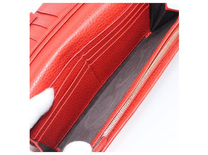 Portafoglio GUCCI in pelle rosso e oro 354498 Auth bs37289 D'oro - vista 25