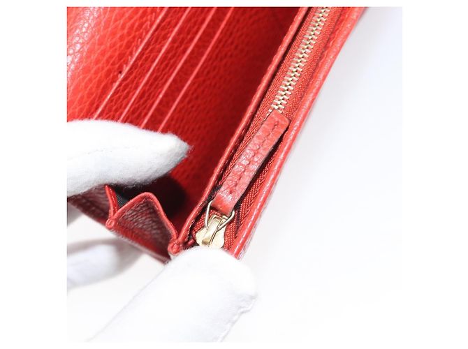Portafoglio GUCCI in pelle rosso e oro 354498 Auth bs37289 D'oro - vista 26