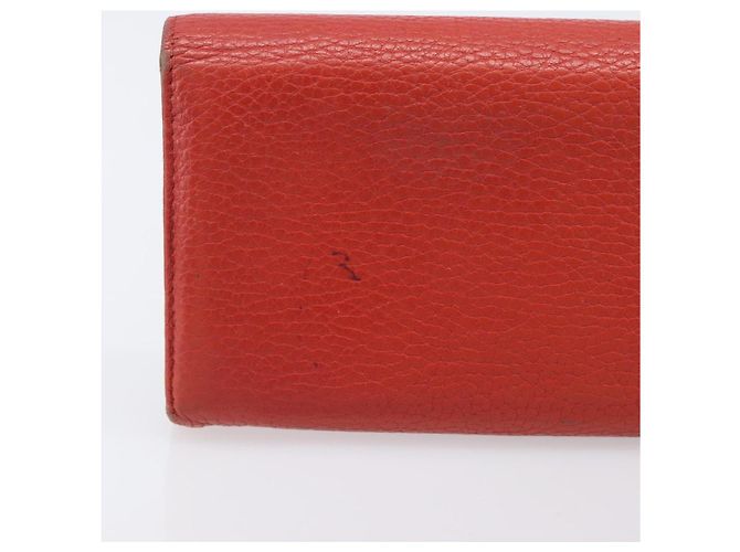 Portafoglio GUCCI in pelle rosso e oro 354498 Auth bs37289 D'oro - vista 3