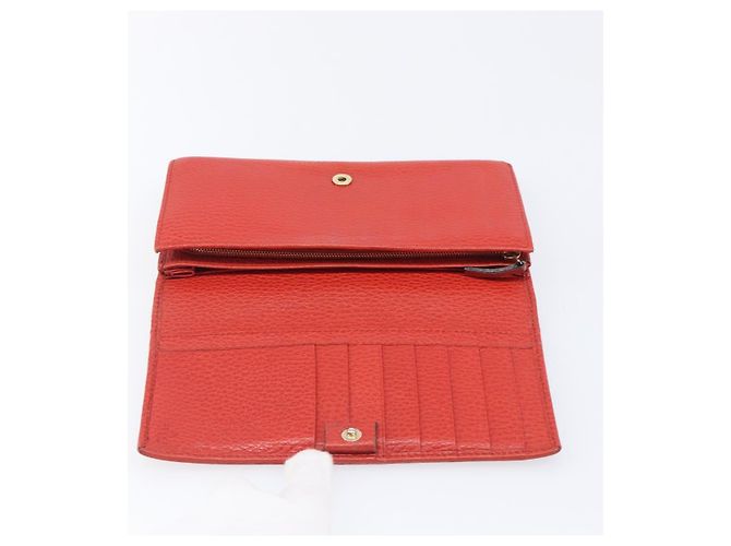 Portafoglio GUCCI in pelle rosso e oro 354498 Auth bs37289 D'oro - vista 9