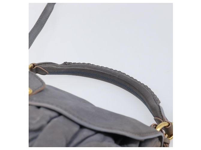 Borsa a mano Miu Miu in pelle 2way grigia tono oro Auth 167602V Marrone - vista 15