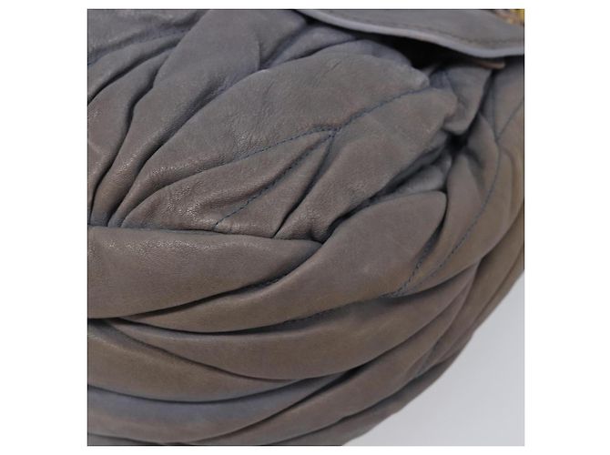 Borsa a mano Miu Miu in pelle 2way grigia tono oro Auth 167602V Marrone - vista 19
