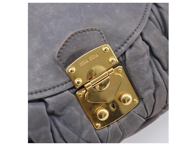 Borsa a mano Miu Miu in pelle 2way grigia tono oro Auth 167602V Marrone - vista 24