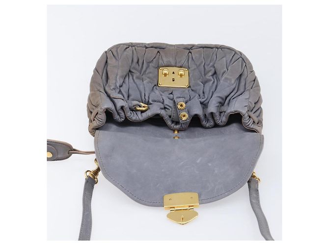 Borsa a mano Miu Miu in pelle 2way grigia tono oro Auth 167602V Marrone - vista 25