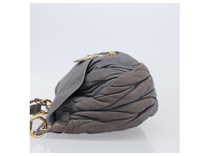 Borsa a mano Miu Miu in pelle 2way grigia tono oro Auth 167602V Marrone - vista 4