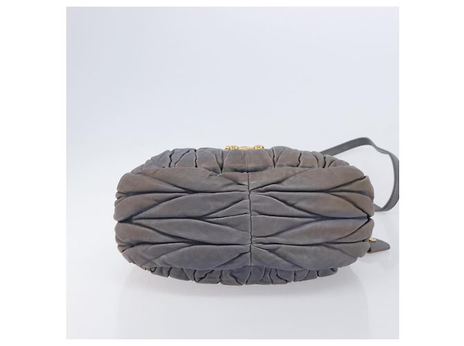Borsa a mano Miu Miu in pelle 2way grigia tono oro Auth 167602V Marrone - vista 5