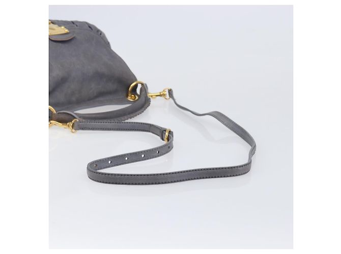 Borsa a mano Miu Miu in pelle 2way grigia tono oro Auth 167602V Marrone - vista 7