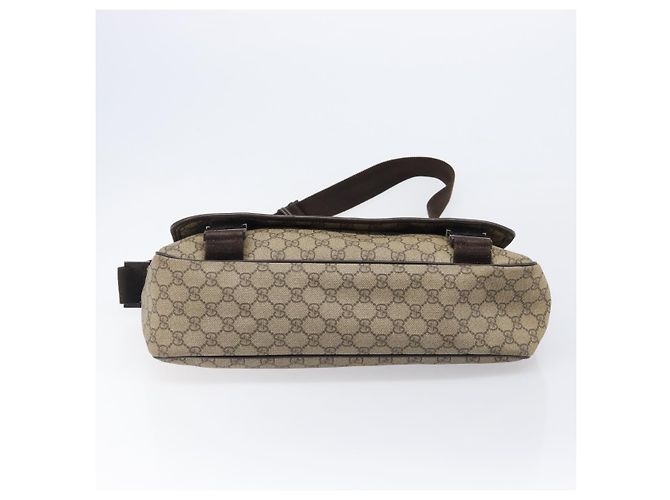 Borsa a tracolla GUCCI GG Supreme PVC Beige Silver 223661 Auth 200553 Argento - vista 10