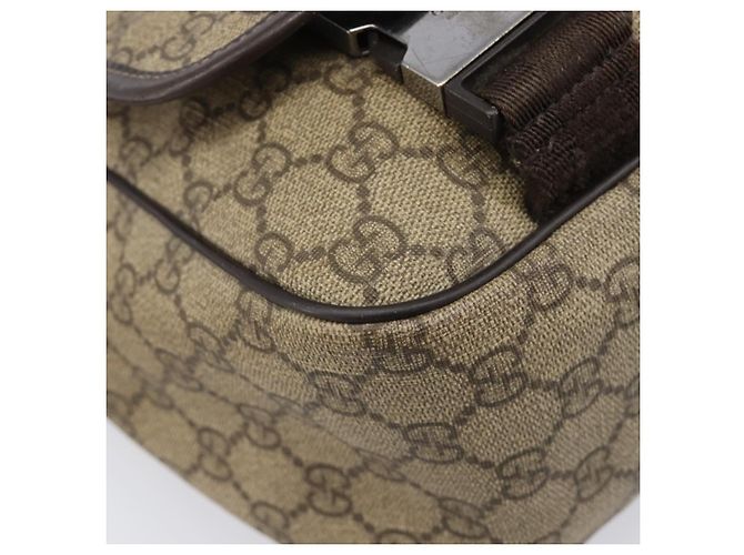 Borsa a tracolla GUCCI GG Supreme PVC Beige Silver 223661 Auth 200553 Argento - vista 12
