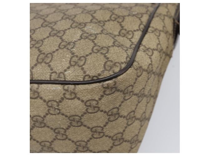 Borsa a tracolla GUCCI GG Supreme PVC Beige Silver 223661 Auth 200553 Argento - vista 13