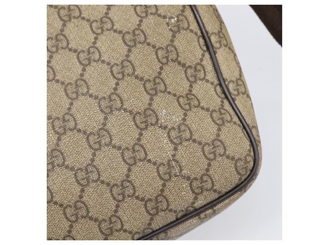 Borsa a tracolla GUCCI GG Supreme PVC Beige Silver 223661 Auth 200553 Argento - vista 15