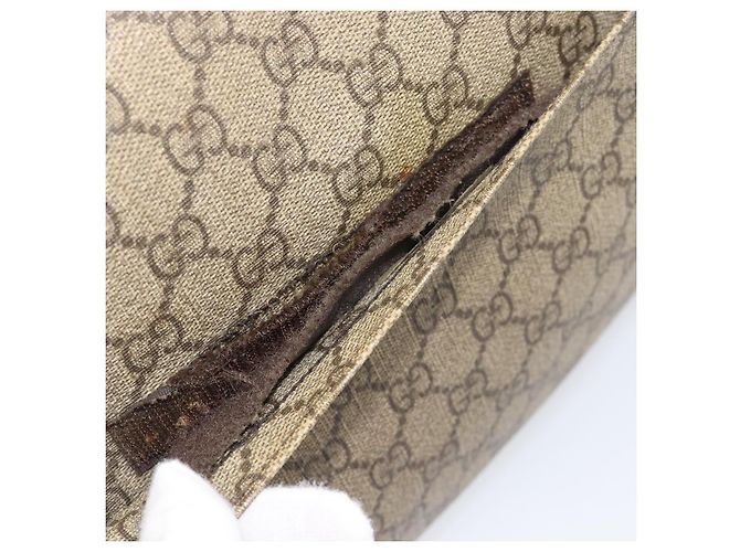 Borsa a tracolla GUCCI GG Supreme PVC Beige Silver 223661 Auth 200553 Argento - vista 16
