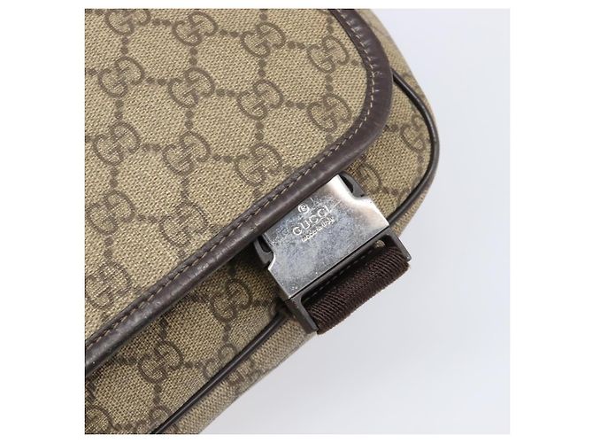 Borsa a tracolla GUCCI GG Supreme PVC Beige Silver 223661 Auth 200553 Argento - vista 19