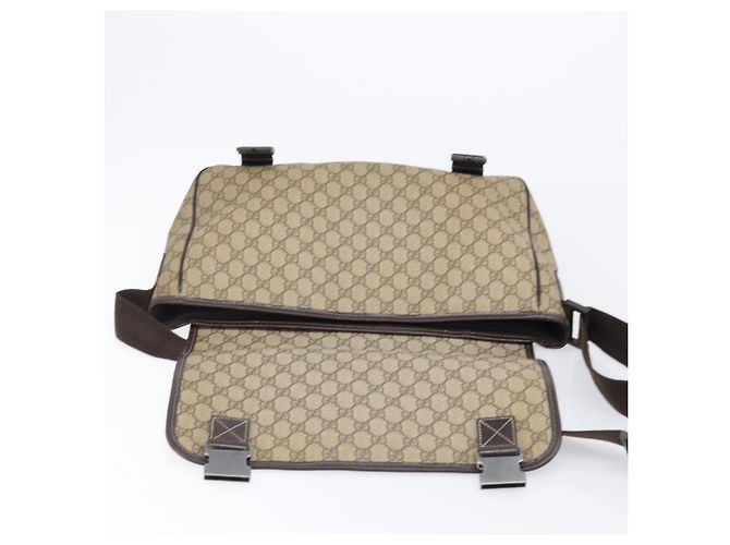 Borsa a tracolla GUCCI GG Supreme PVC Beige Silver 223661 Auth 200553 Argento - vista 20