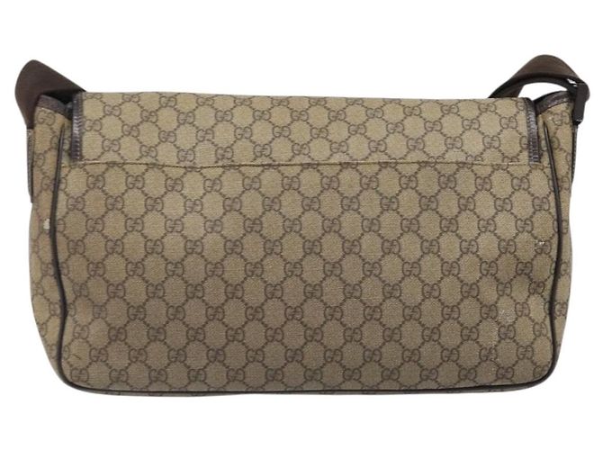 Borsa a tracolla GUCCI GG Supreme PVC Beige Silver 223661 Auth 200553 Argento - vista 3