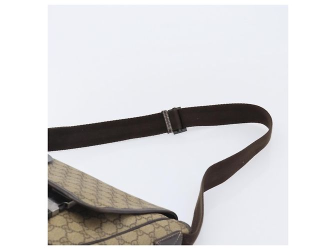 Borsa a tracolla GUCCI GG Supreme PVC Beige Silver 223661 Auth 200553 Argento - vista 8