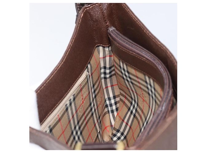 Borsa a tracolla Burberrys in pelle marrone e oro autentica ep16223 D'oro - vista 18