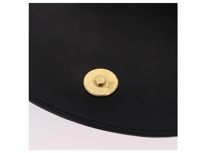 Salvatore Ferragamo Vala Chain Shoulder Bag Leather Black Gold Auth 206299 Golden - view 18