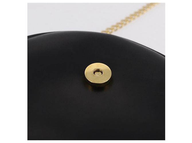 Salvatore Ferragamo Vala Chain Shoulder Bag Leather Black Gold Auth 206299 Golden - view 19