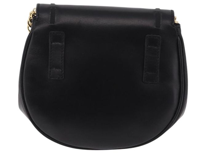 Salvatore Ferragamo Vala Chain Shoulder Bag Leather Black Gold Auth 206299 Golden - view 2