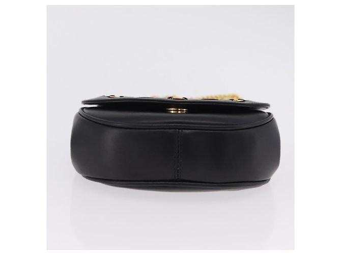 Salvatore Ferragamo Vala Chain Shoulder Bag Leather Black Gold Auth 206299 Golden - view 5