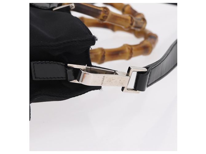 Borsa a mano GUCCI Bamboo Nylon 2way Nero Argento 001 2855 1875 5 Auth ka6416 - vista 10