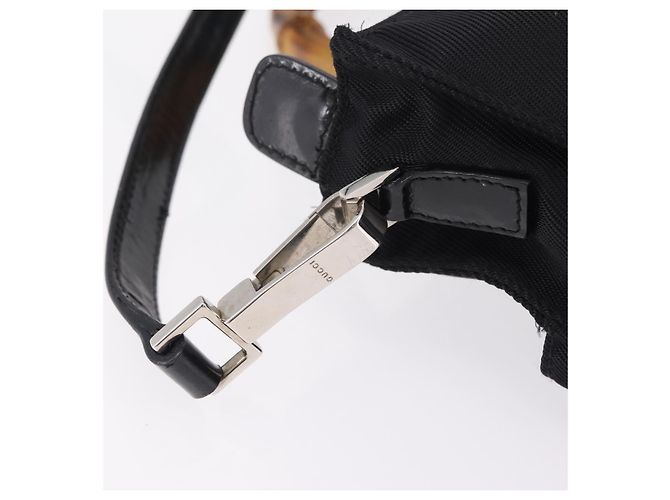 Borsa a mano GUCCI Bamboo Nylon 2way Nero Argento 001 2855 1875 5 Auth ka6416 - vista 19