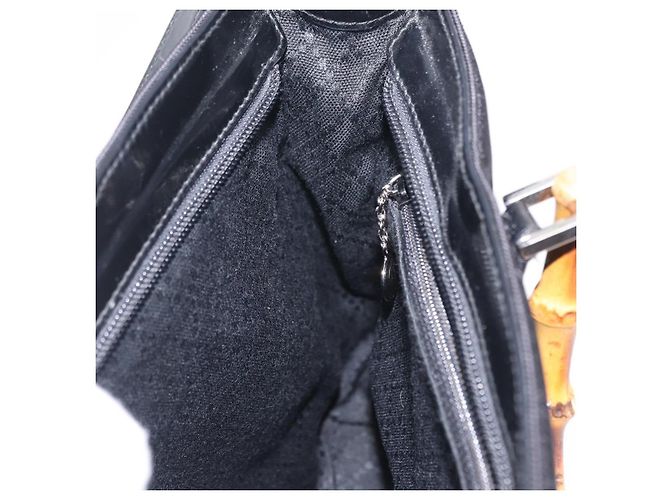 Borsa a mano GUCCI Bamboo Nylon 2way Nero Argento 001 2855 1875 5 Auth ka6416 - vista 23