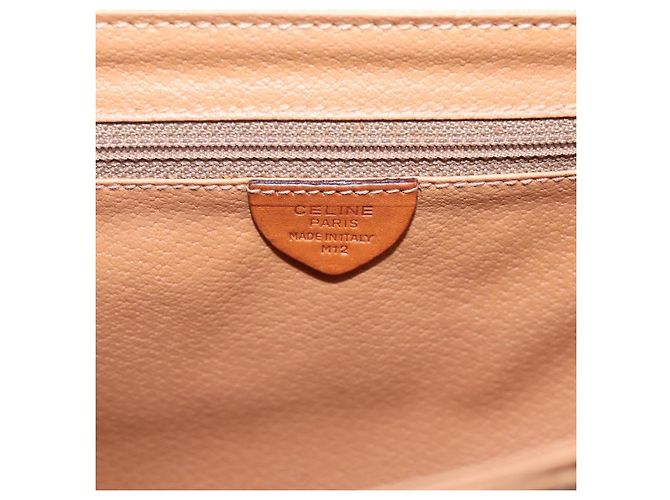 Céline Borsa a tracolla CELINE Macadam Canvas PVC Leather Brown Gold Auth ep16065 Marrone D'oro - vista 12