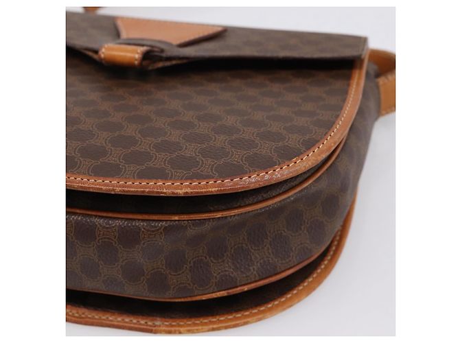 Céline Borsa a tracolla CELINE Macadam Canvas PVC Leather Brown Gold Auth ep16065 Marrone D'oro - vista 15