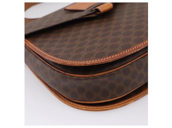Céline Borsa a tracolla CELINE Macadam Canvas PVC Leather Brown Gold Auth ep16065 Marrone D'oro - vista 16