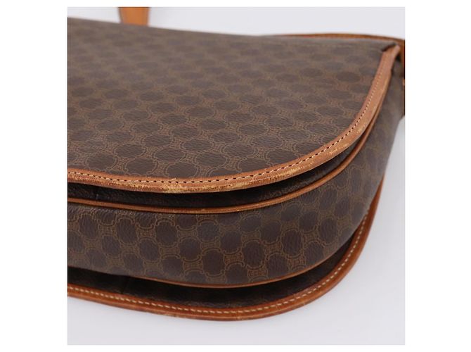 Céline Borsa a tracolla CELINE Macadam Canvas PVC Leather Brown Gold Auth ep16065 Marrone D'oro - vista 17