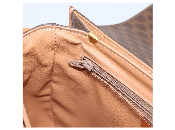 Céline Borsa a tracolla CELINE Macadam Canvas PVC Leather Brown Gold Auth ep16065 Marrone D'oro - vista 21