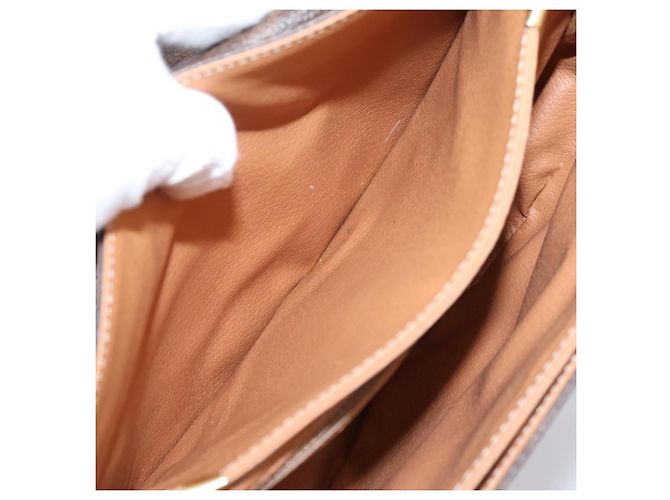 Céline Borsa a tracolla CELINE Macadam Canvas PVC Leather Brown Gold Auth ep16065 Marrone D'oro - vista 23