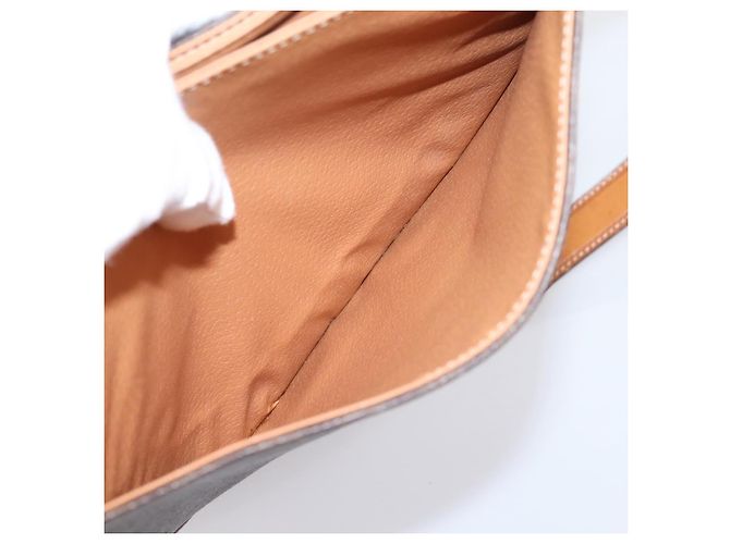 Céline Borsa a tracolla CELINE Macadam Canvas PVC Leather Brown Gold Auth ep16065 Marrone D'oro - vista 24